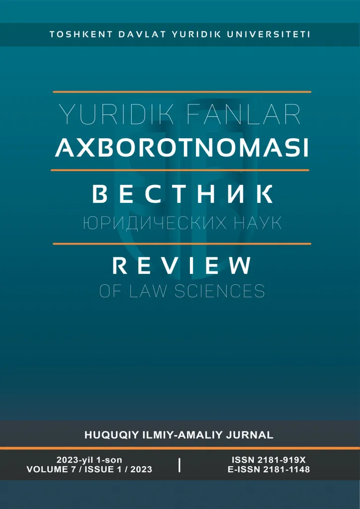 Arbitraj kelishuvlaridagi huquqni tanlash masalalarini hal etishda erk muxtoriyati (party autonomy) prinsipi tahlili